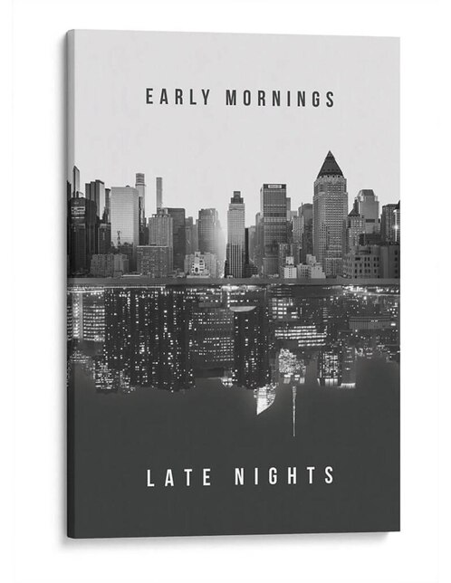 Imagen de producto Cuadro Canvas Lab impreso en lienzo Early Mornings Late Nights