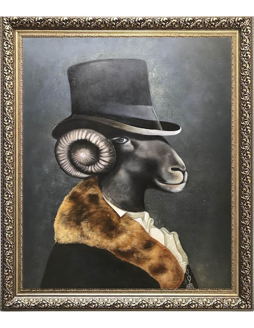 Impresionante pintura de óleo enmarcada de Lune Art Gallery. Colección Surrealismo