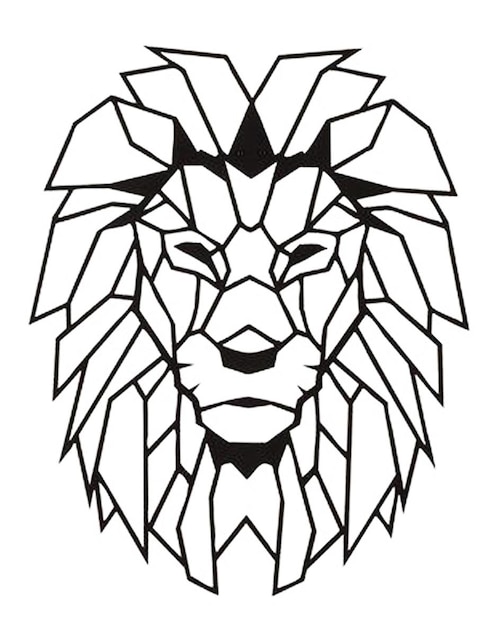 Figura decorativa de león Homys de madera