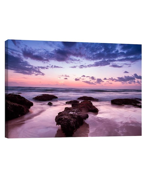 Cuadro decorativo Pixelarte Naturaleza Playas Rocas Atardecer