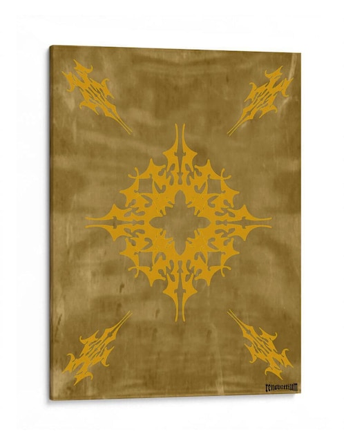 Litografía Canvas Lab Flor de Oro técnica Impresión