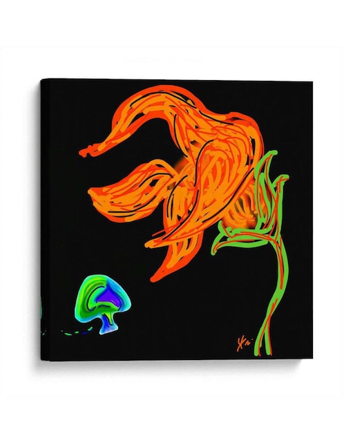 Litografía Canvas Lab Flor de Fuego técnica Impresión