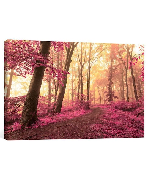 Cuadro decorativo Pixelarte Bosque Rosado Vintage