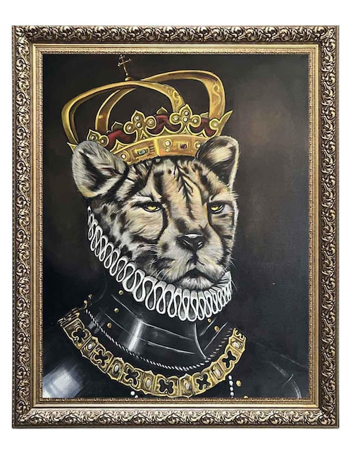 Pintura King Lion técnica óleo Lune Art Gallery