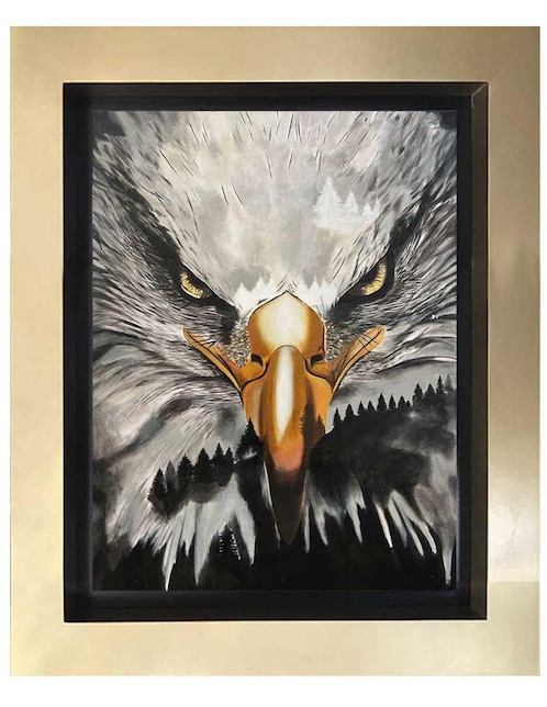 Pintura Águila En Las Montañas técnica mixta Animal Art 1