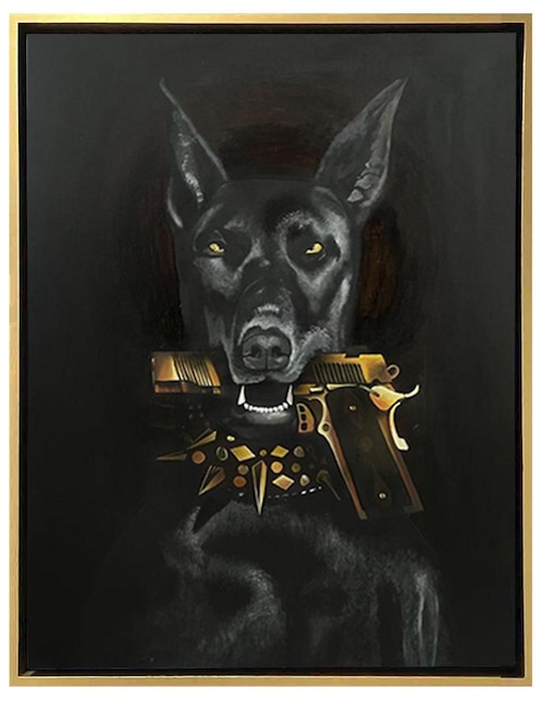 Pintura Bad Dog técnica mixta AnimalArt 1