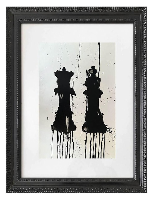 Pintura El Rey y la Reina técnica acrílico Lune Art Gallery Ajedrez
