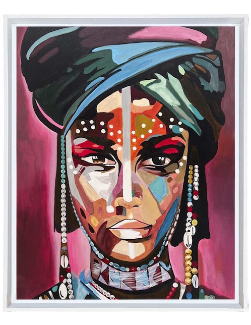 Pintura Aberash técnica mixta Lune Art Gallery Africanas