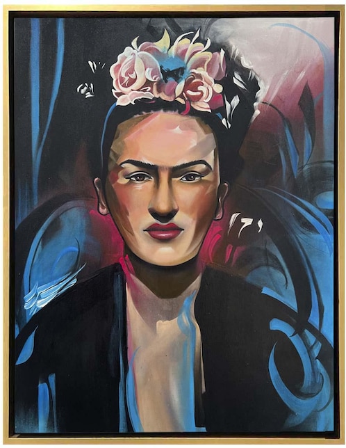 Pintura Frida Kahlo técnica mixta Lune Art Gallery