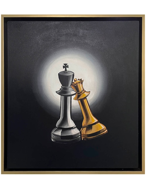 Pintura Queen & King técnica acrílico Lune Art Gallery Ajedrez