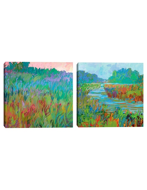 CUADROS JR Pintura Verdes de primavera técnica mixta Cuadros Jr