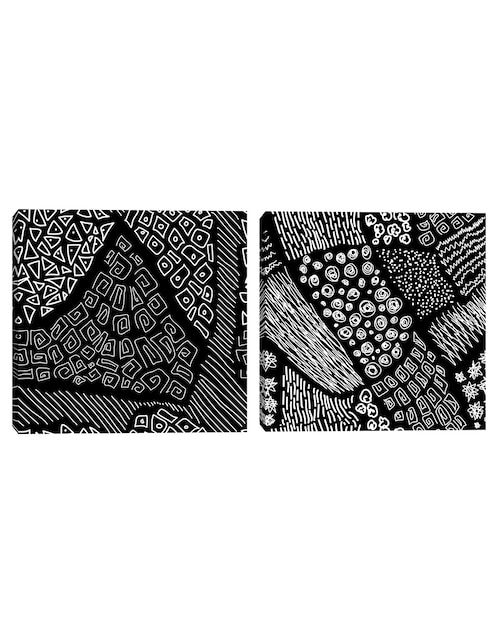 Pintura Garabatos Negros técnica mixta 1