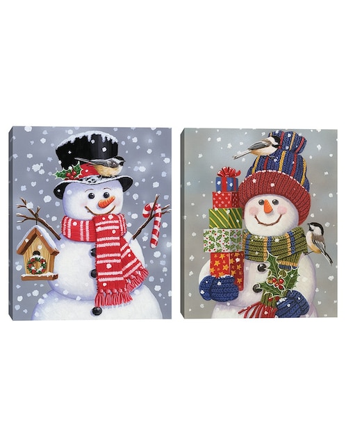 Pintura Muñeco de nieve técnica mixta 1