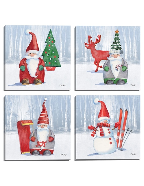Pintura Gnomos Nordicos técnica mixta 1