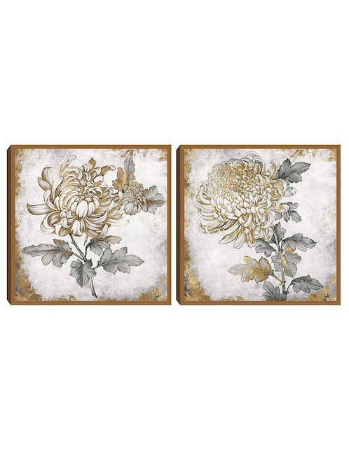 Pintura Flor de oro técnica mixta 1