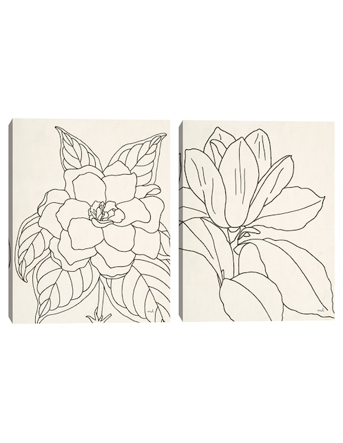 Pintura Cultivo de dibujo de línea de gardenia técnica mixta 1