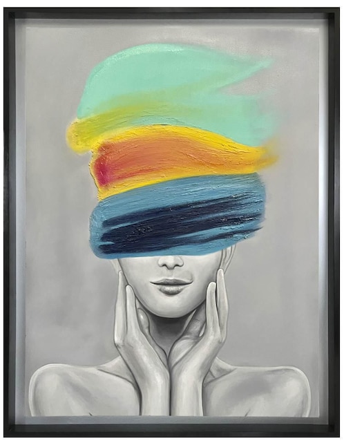 Pintura Rainbow Woman técnica mixta Lune Art Gallery