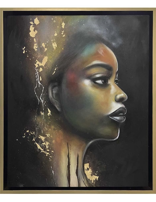 Pintura Adamari técnica mixta Lune Art Gallery Hoja de oro