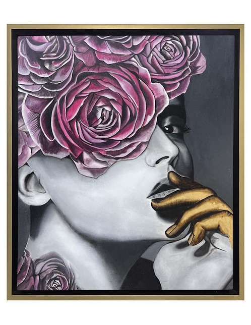 Pintura Amanda técnica mixta Lune Art Gallery Mujer de flores