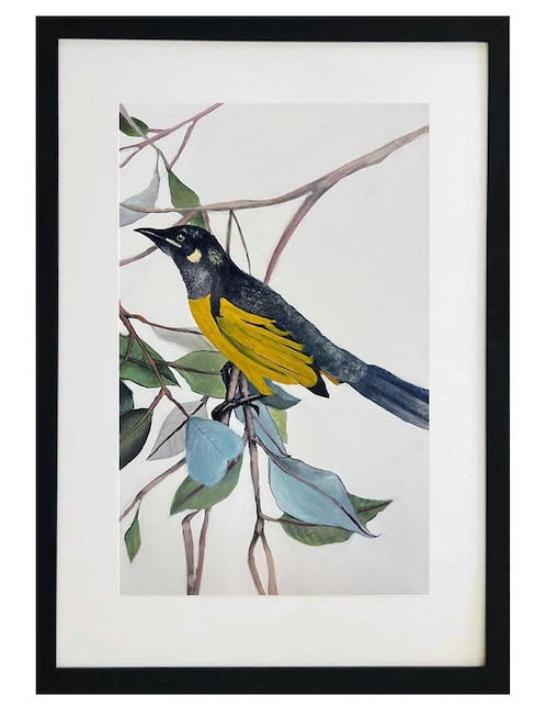 Pintura Yellow Bird técnica acrílico Lune Art Gallery AnimalArt