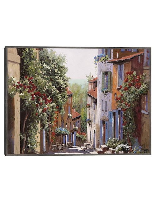 Pintura Vecchia Cagnes técnica mixta Paisaje 1