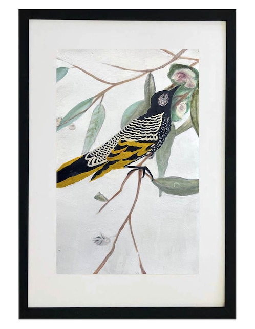 Pintura Yellow Bird II técnica acrílico Lune Art Gallery AnimalArt