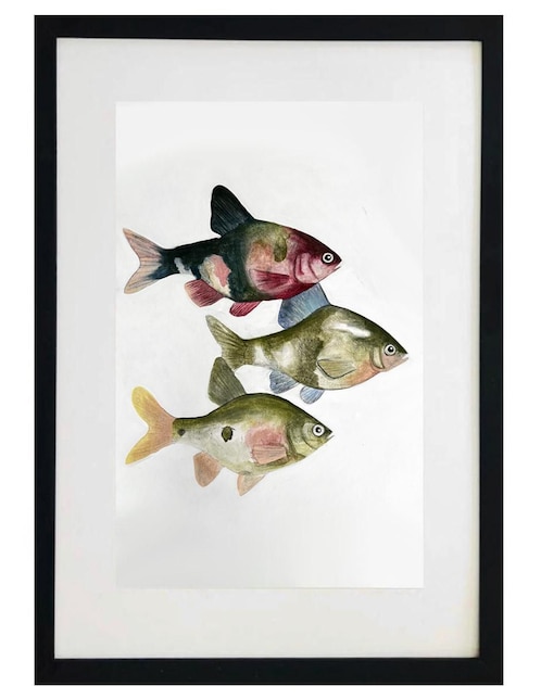 Pintura Peces en el río técnica acrílico Lune Art Gallery Animalart