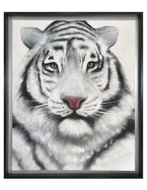 Pintura Tigre Blanco técnica mixta Lune Art Gallery Animalart