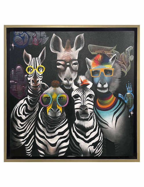 Pintura Intellectual Zebras técnica acrílico Lune Art Gallery AnimalArt