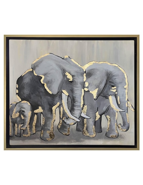 Pintura Family Elephant técnica acrílico Lune Art Gallery AnimalArt