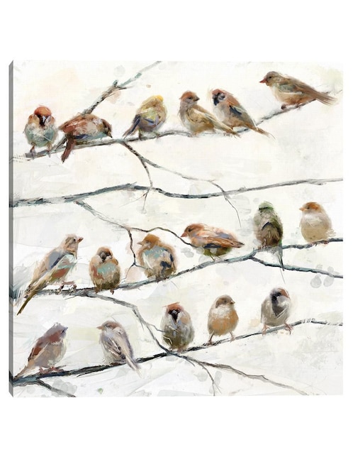 Pintura técnica mixta Cuadros Jr Pájaros de una pluma