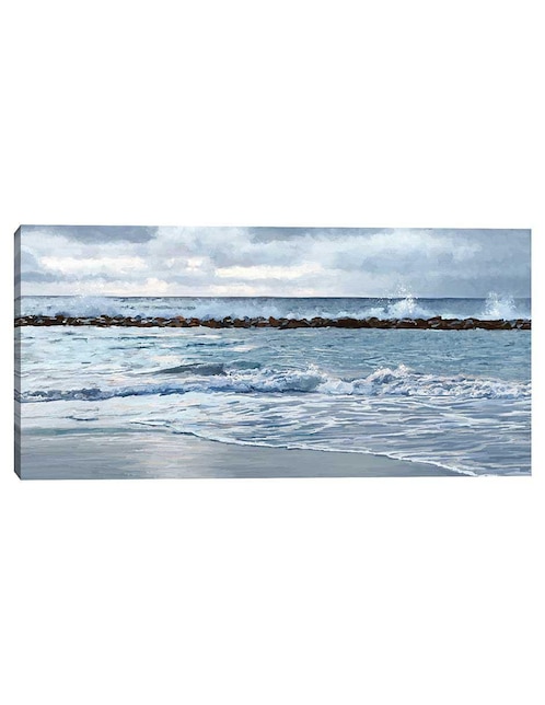 Pintura Luz de panel Sunrise Blues técnica mixta Cuadros Jr Paisaje
