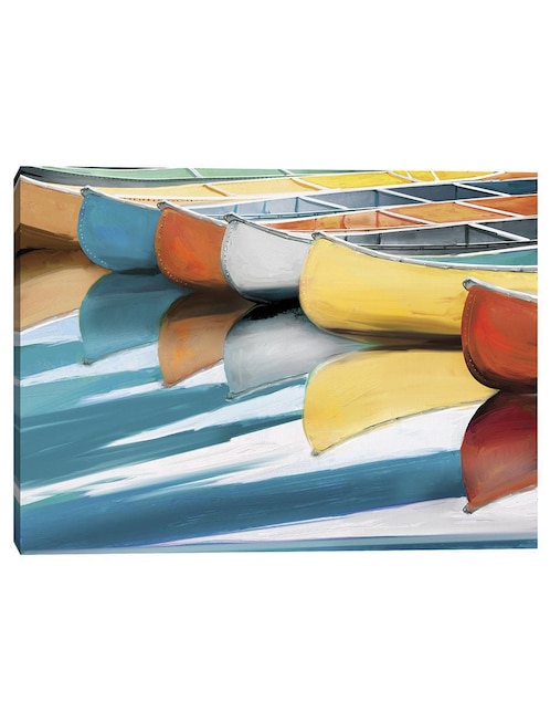 Pintura Canoas técnica mixta Costa 1