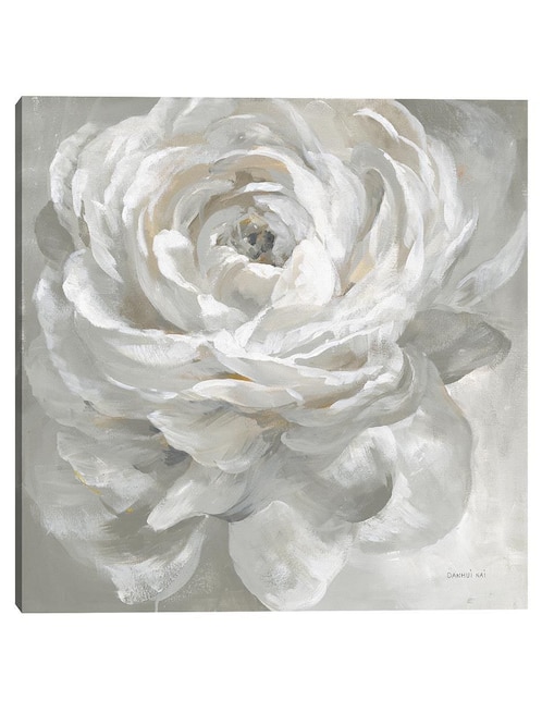 Pintura Rosa Blanca técnica mixta Floral 1