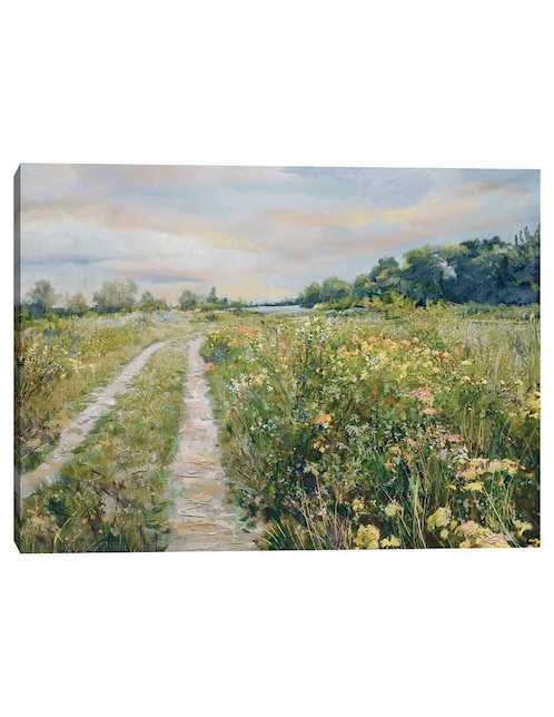 Pintura Prado junto al lago técnica mixta Paisaje 1
