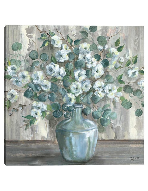 Pintura Manzana Blossom Jug Square técnica mixta Floral 1