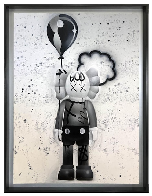 Pintura Black Balloon técnica mixta Lune Art Gallery MilleniArt