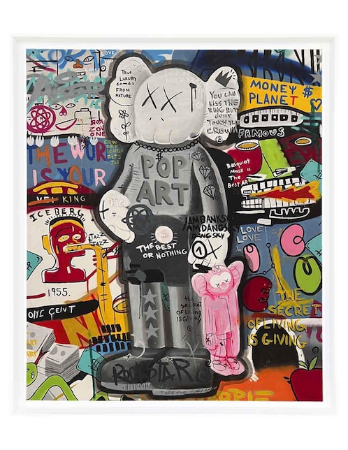 Pintura técnica mixta Kaws pop 1