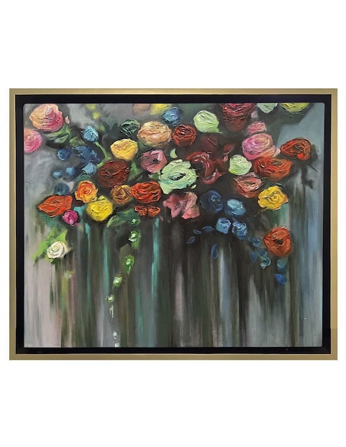Pintura Las flores de mi infancia técnica mixta Lune Art Gallery Floreros