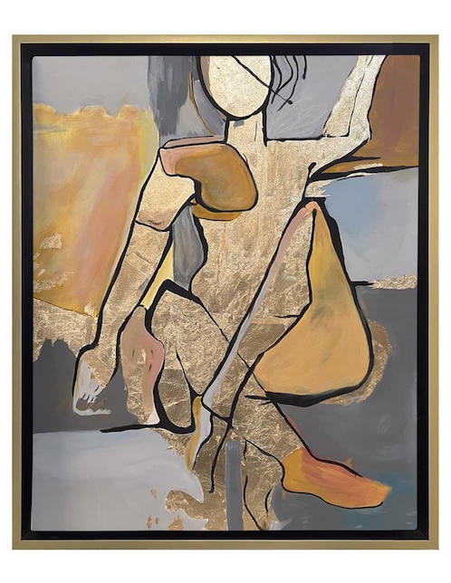 Pintura Aurora Dorada técnica acrílico Lune Art Gallery
