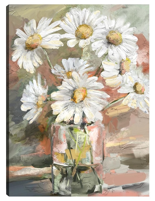 Cuadro decorativo Margaritas técnica mixta Floral 1