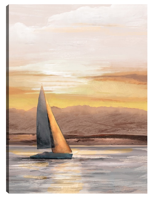 Cuadro decorativo Navegar Lejos Del Atardecer técnica mixta Navegación 1