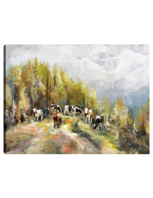 Cuadro decorativo Pastoreo Brumoso técnica mixta Cuadros Jr Animales Domésticos