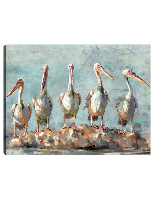 Cuadro decorativo Pausa pelícano técnica mixta Cuadros Jr Aves silvestres