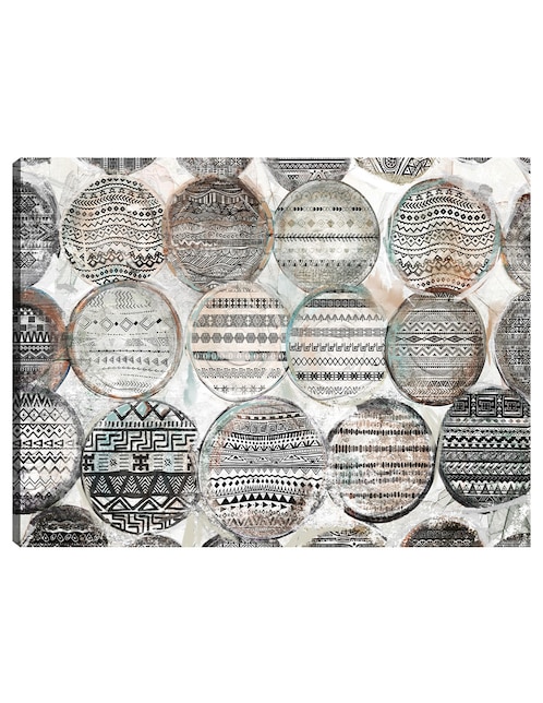 Cuadro decorativo Rondas Tribales técnica mixta Símbolos 1