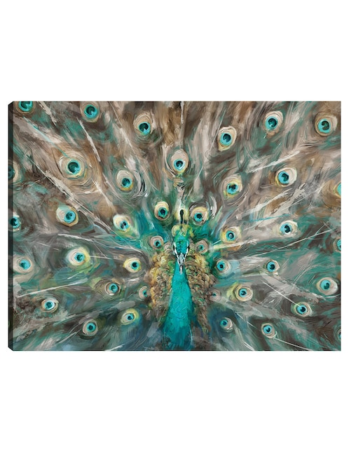 Cuadro decorativo Colores del Pavo Real técnica mixta Cuadros Jr Aves Silvestres