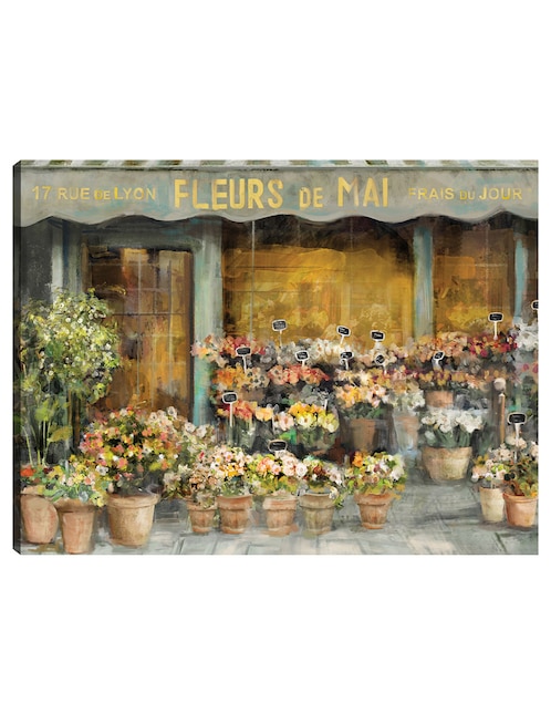 Cuadro decorativo Flores de Mayo técnica mixta Macetas 1