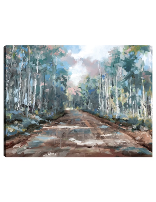 Cuadro decorativo Largo camino a casa técnica mixta Caminos 1