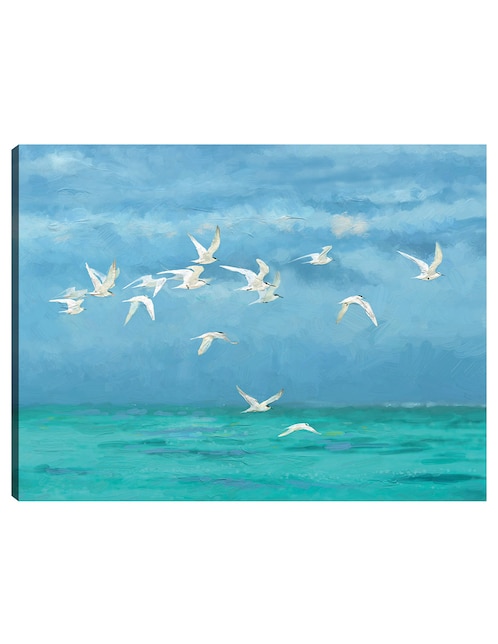 Cuadro decorativo Vuelo costero técnica mixta Aves Silvestres 1