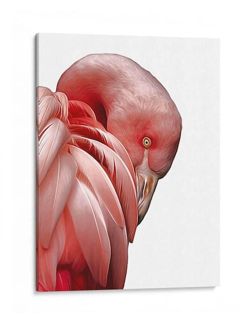 Litografía Canvas Lab Perfil de Flamenco por Alemi técnica impresión